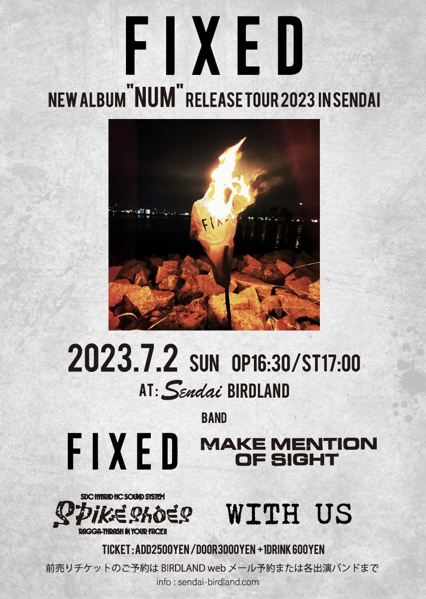 FIXED 2nd Album NUM Release Tour 2023 in SENDAI
